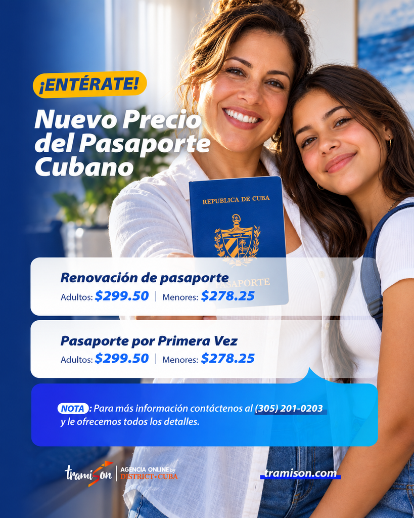¡Entérate aquí! Nuevo precio del pasaporte cubano para residentes en el exterior.
